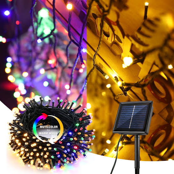 LUCES LED CON PANEL SOLAR X 10 METROS - CON ENCENDIDO Y APAGADO AUTOMATICO