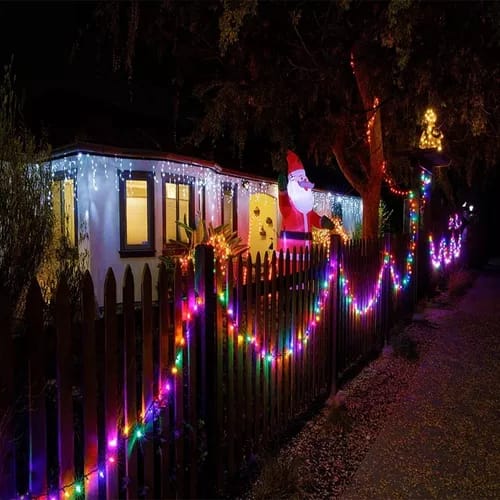 LUCES LED CON PANEL SOLAR X 10 METROS - CON ENCENDIDO Y APAGADO AUTOMATICO