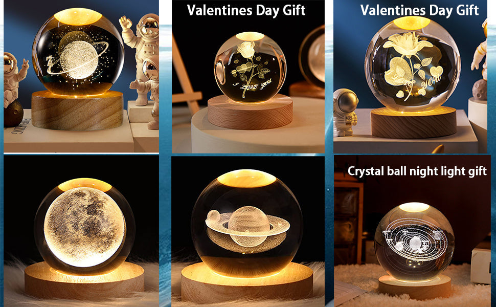 OFERTA! ... ESFERA DE CRISTAL LED SATURNO + ASTRONAUTA