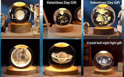OFERTA! ... ESFERA DE CRISTAL LED SATURNO + ASTRONAUTA