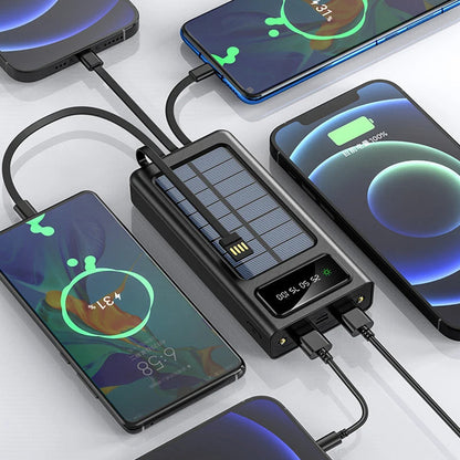 CARGADOR PORTATIL Power Bank SOLAR  4 EN 1 |18000 mAh + Linterna + Panel Solar