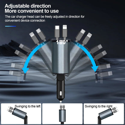 CARGADOR RETRACTIL 4 EN 1 DE 120W CON CARGA RAPIDA