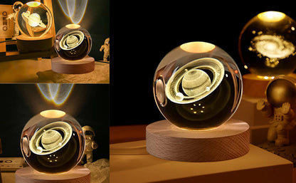 OFERTA! ... ESFERA DE CRISTAL LED SATURNO + ASTRONAUTA